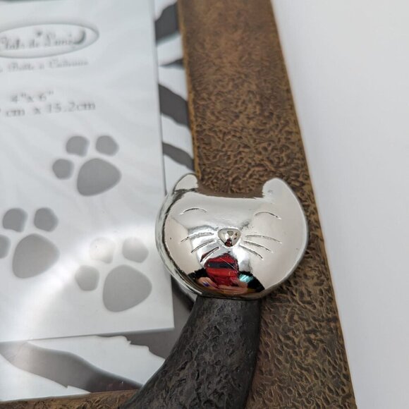 Vintage 6" X 4" B Siamese Cat Resin Picture Frame 3D - Picture 5 of 7